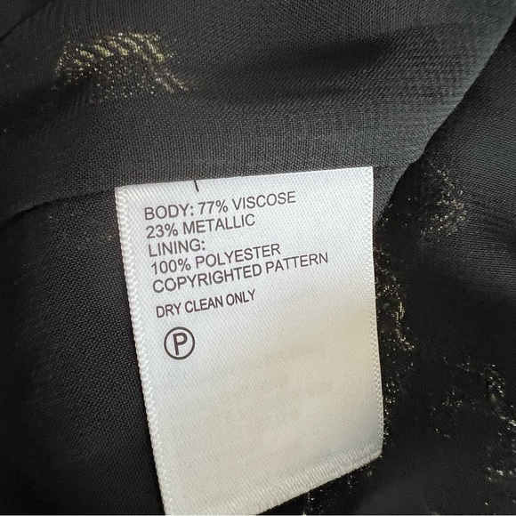 TOMMY BAHAMA Shimmering Shores Metallic Jacquard Peasant Top Large - Picture 8 of 9